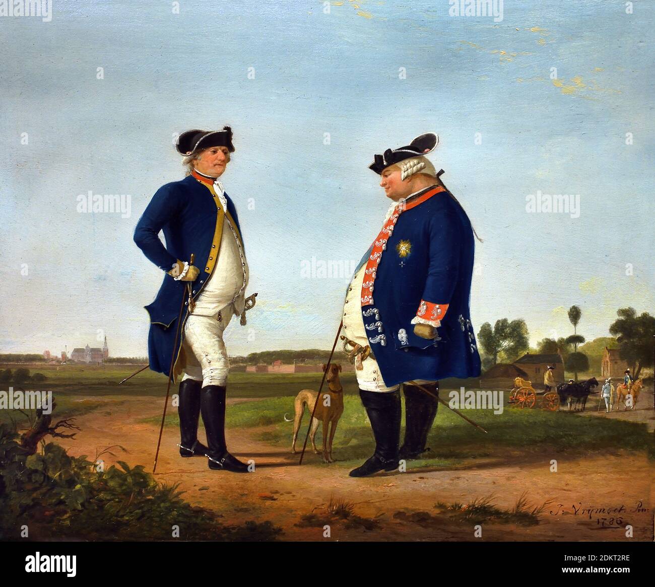 Il comandante Douglas e il governatore Van Brunswick Wolfenbuttel fuori dalla fortezza di 's-Hertogenbosch, Brabant, Paesi Bassi, Paesi Bassi, Foto Stock