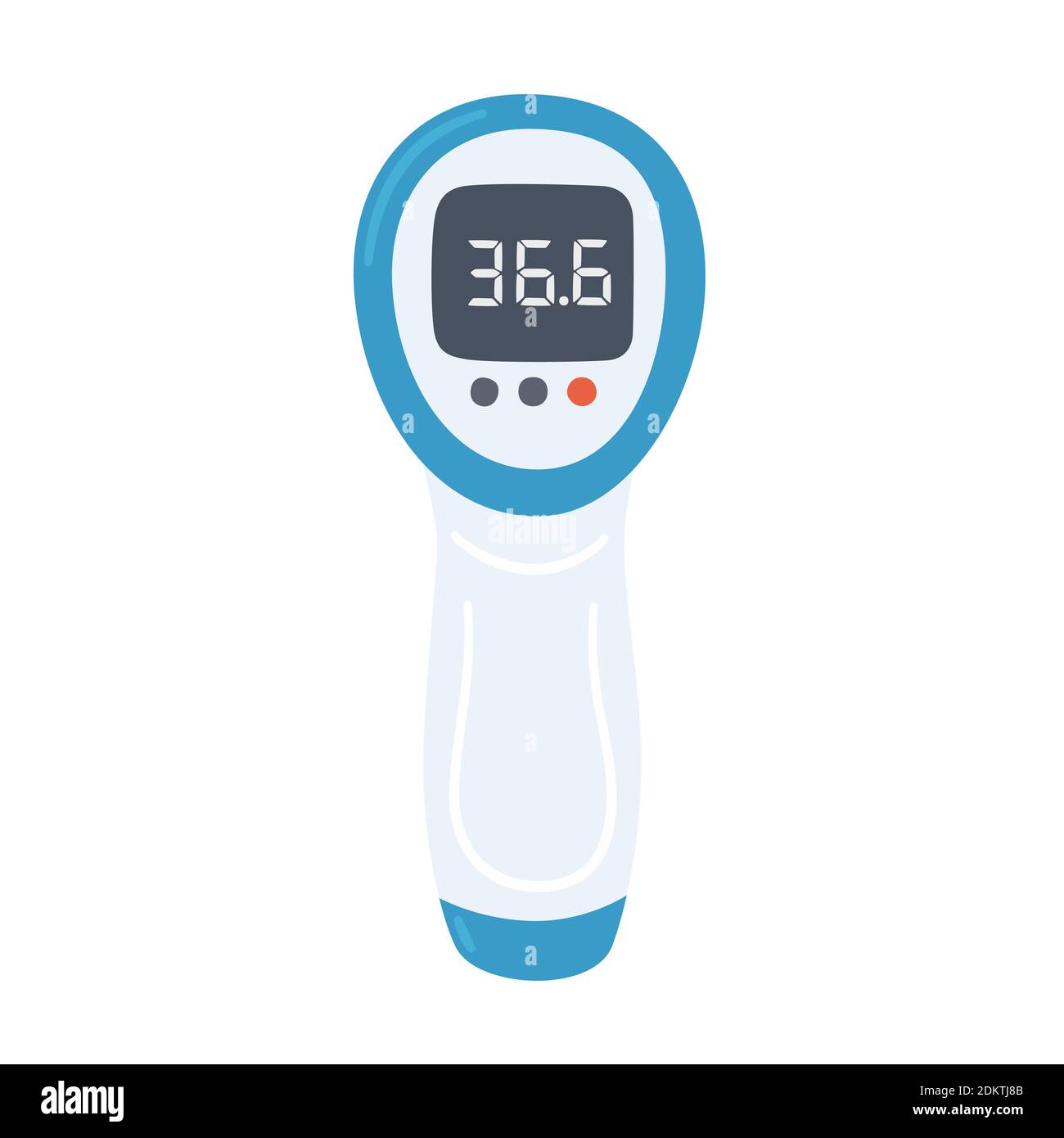 Termometro elettronico a infrarossi senza contatto con valori normali.  Apparecchio di misurazione medicale. Vettore isolato Immagine e Vettoriale  - Alamy