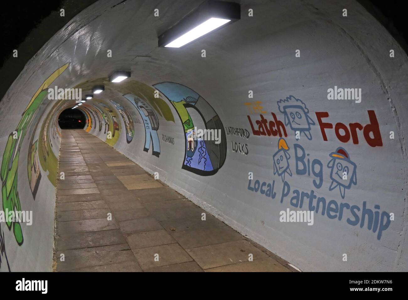 A50, tunnel pedonale, Latchy, The Latchford Partnership, Knutsford Road, Latchford, Warrington, Cheshire, Inghilterra, Regno Unito, WA4 Foto Stock