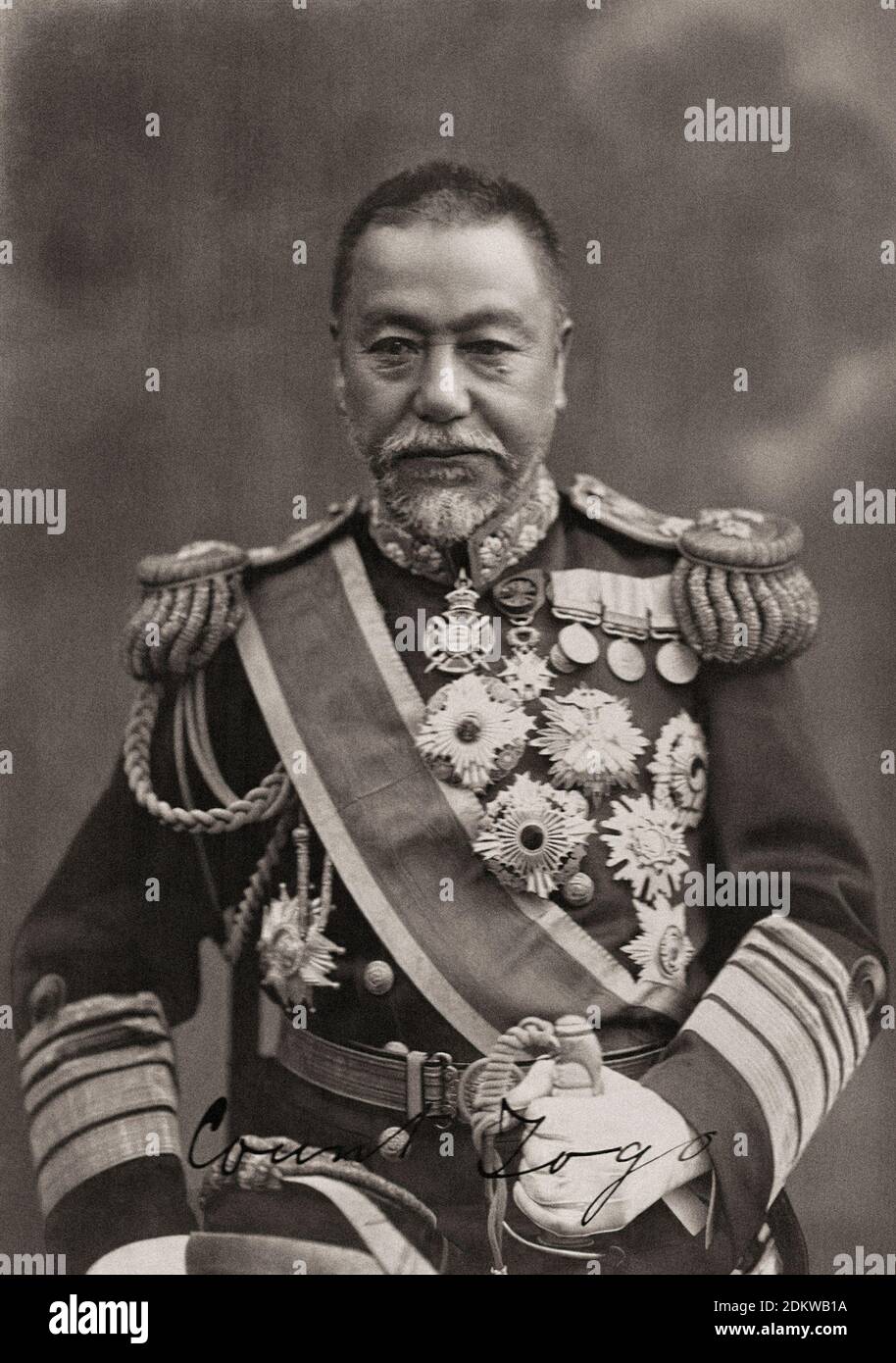 Foto retrò dell'ammiraglio Heihachiro Togo. Maresciallo-Ammiraglio il marchese Togo Heihachiro (1848 – 1934), servì come gensui o ammiraglio della flotta nell'i Foto Stock