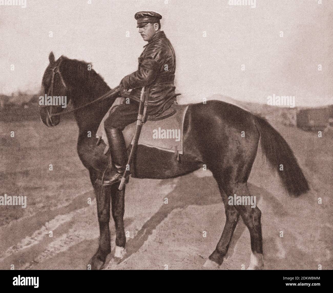 Foto d'archivio di Klim Voroshilov. Tempo della guerra civile russa. 1918 Klim Voroshilov (1881 – 1969) è stato un Foto Stock