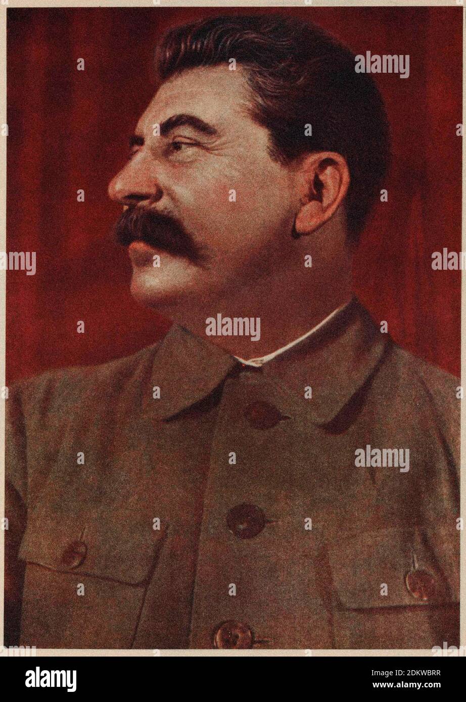 Foto retrò di Joseph Stalin. Joseph Stalin (1878 – 1953) un rivoluzionario georgiano e politico sovietico che guidò l'Unione Sovietica dalla metà degli anni venti Foto Stock