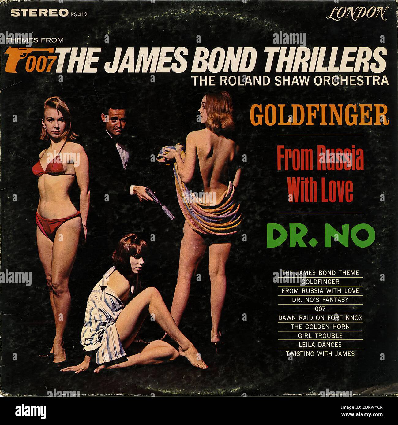 Temi di James Bond Thrillers - copertina vintage Record Foto Stock