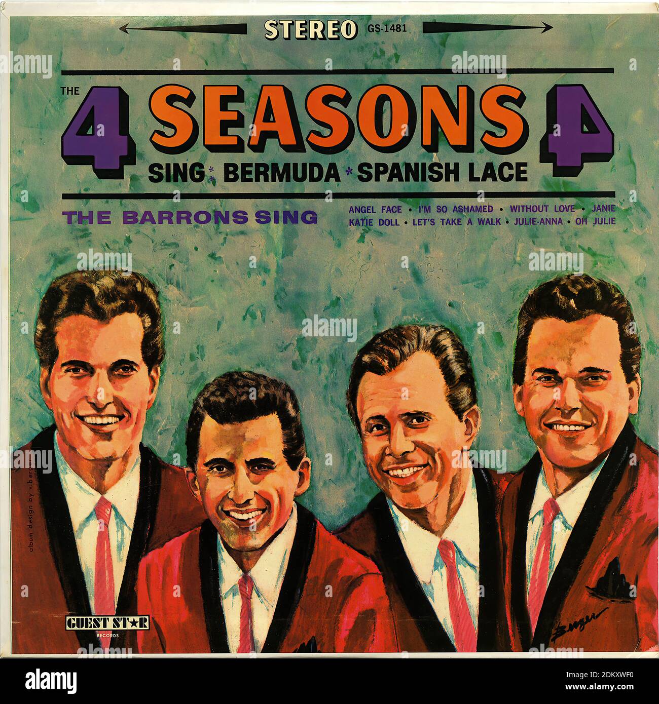 The 4 Seasons canta Bermuda, Spanish Lace - vintage Record cover Foto Stock