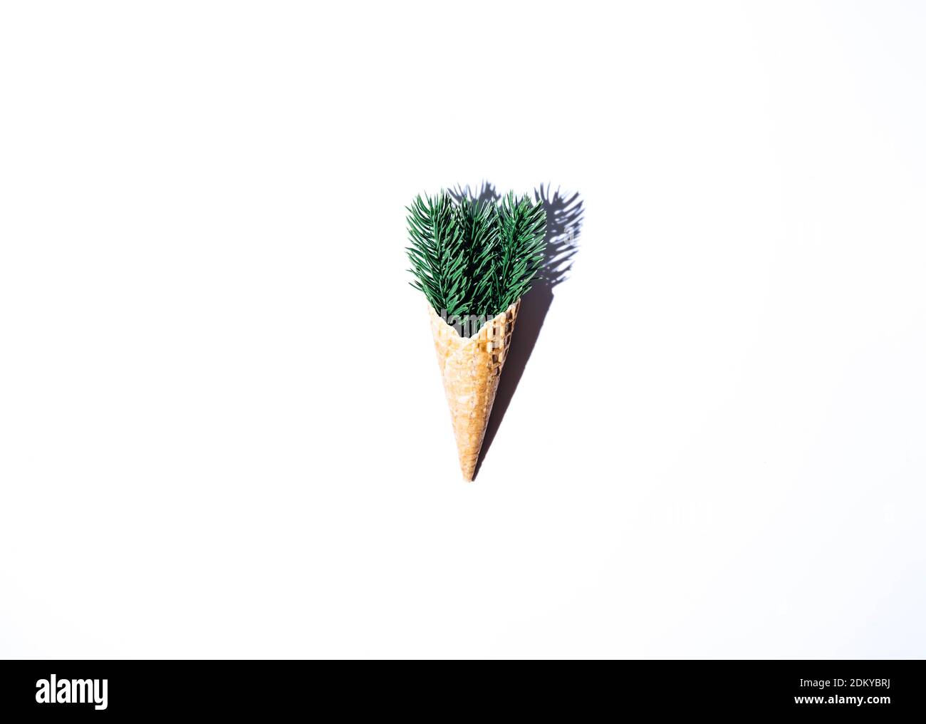 Albero di Natale gelato. Vacanze inverno concetto. Foto Stock