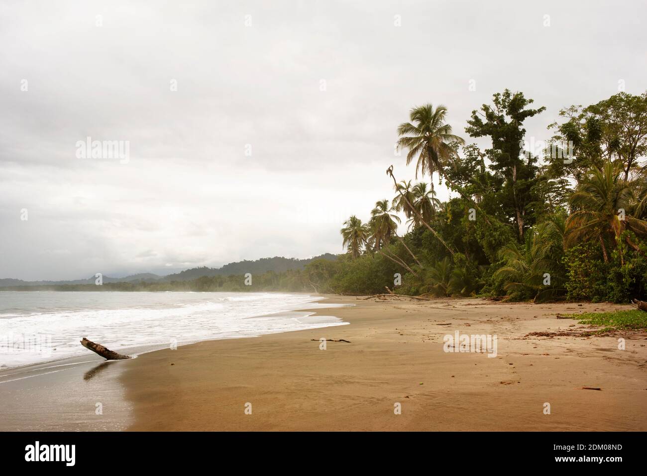 Spiaggia incontaminata sulla costa caraibica. Playa Blanca, Parco Nazionale di Cahuita, Costa Rica. Dic 2018 Foto Stock
