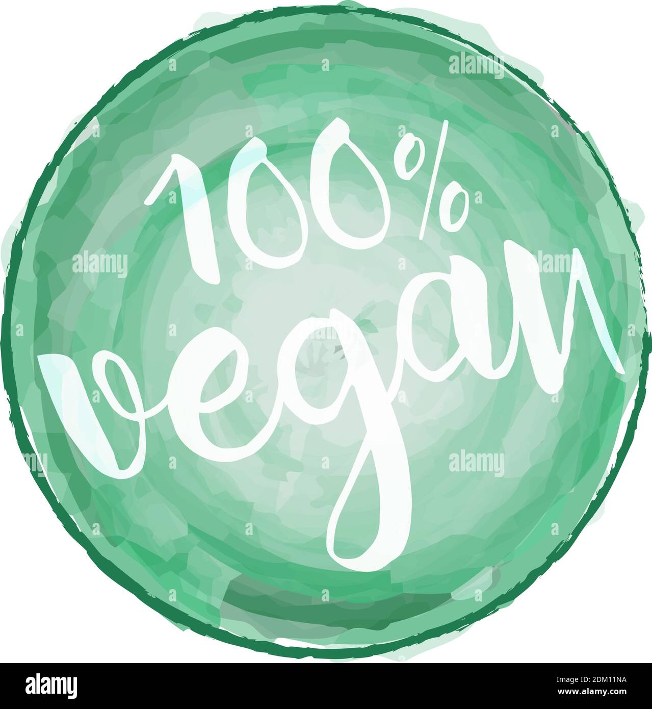 Etichetta VERDE color pastello 100% VEGAN o segno isolato su illustrazione vettoriale bianca Illustrazione Vettoriale