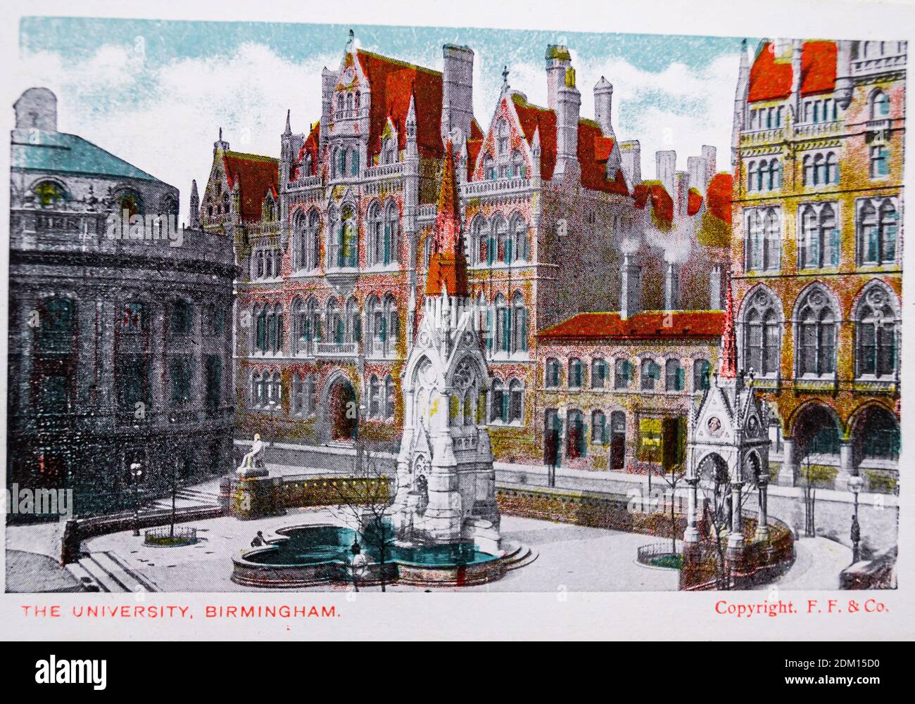 Birmingham University - Mason Science College, University of Birmingham cartolina circa 1910 annata. F&F Co. 'The University, Birmingham' - l'edificio fotografato non è più in piedi Foto Stock