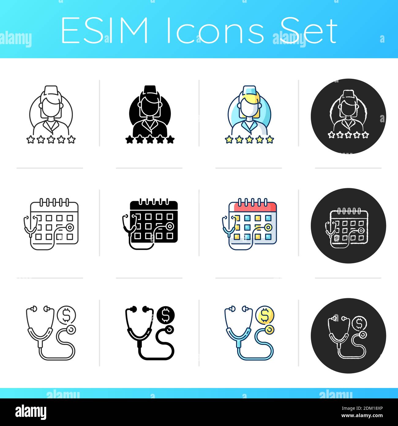 Set di icone mediche e sanitarie Illustrazione Vettoriale