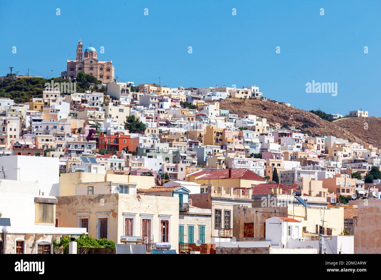 Ermoupoli, la capitale dell'isola di Syros, nel complesso delle Cicladi, Mar Egeo, Grecia, Europa. Foto Stock