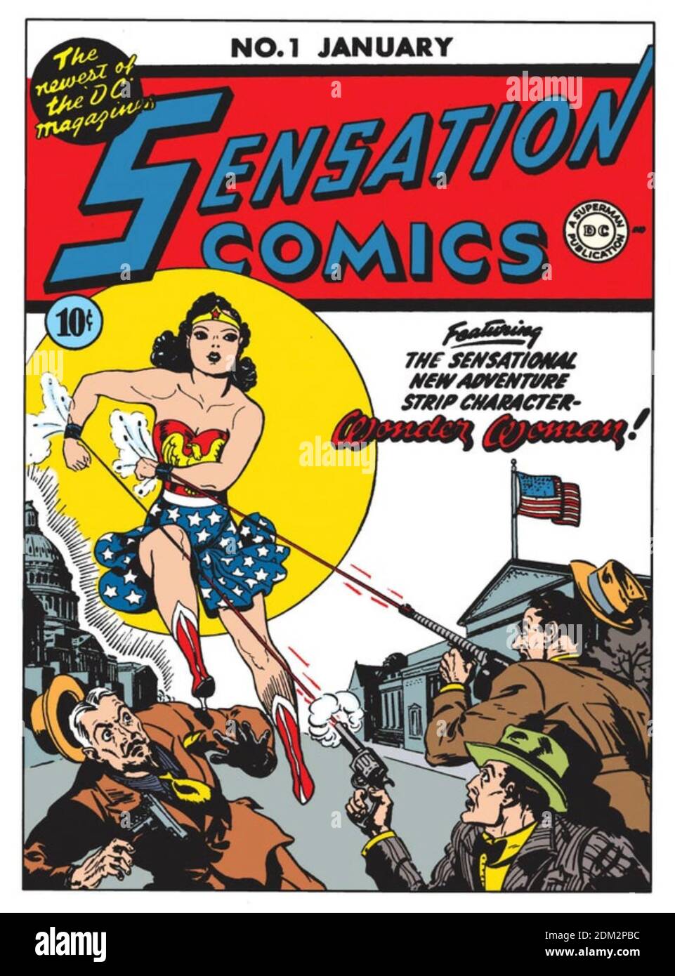 WONDER WOMAN fa la sua prima apparizione solista in un fumetto DC del 1942. Cortesia: DC Comics Foto Stock