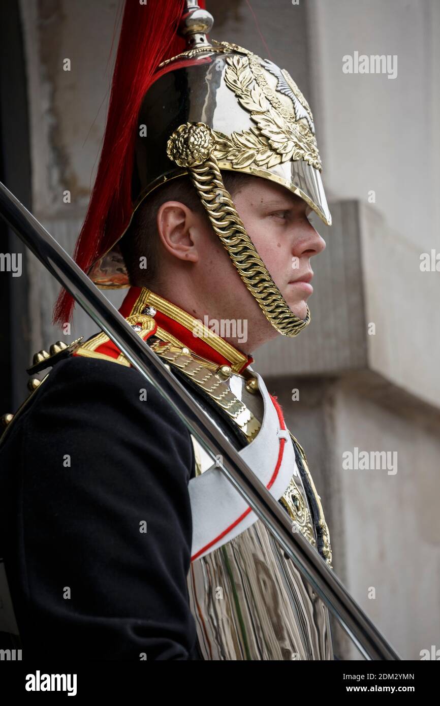 Life Guard, elettrodomestico Cavalry Museum, London, England, Regno Unito Foto Stock