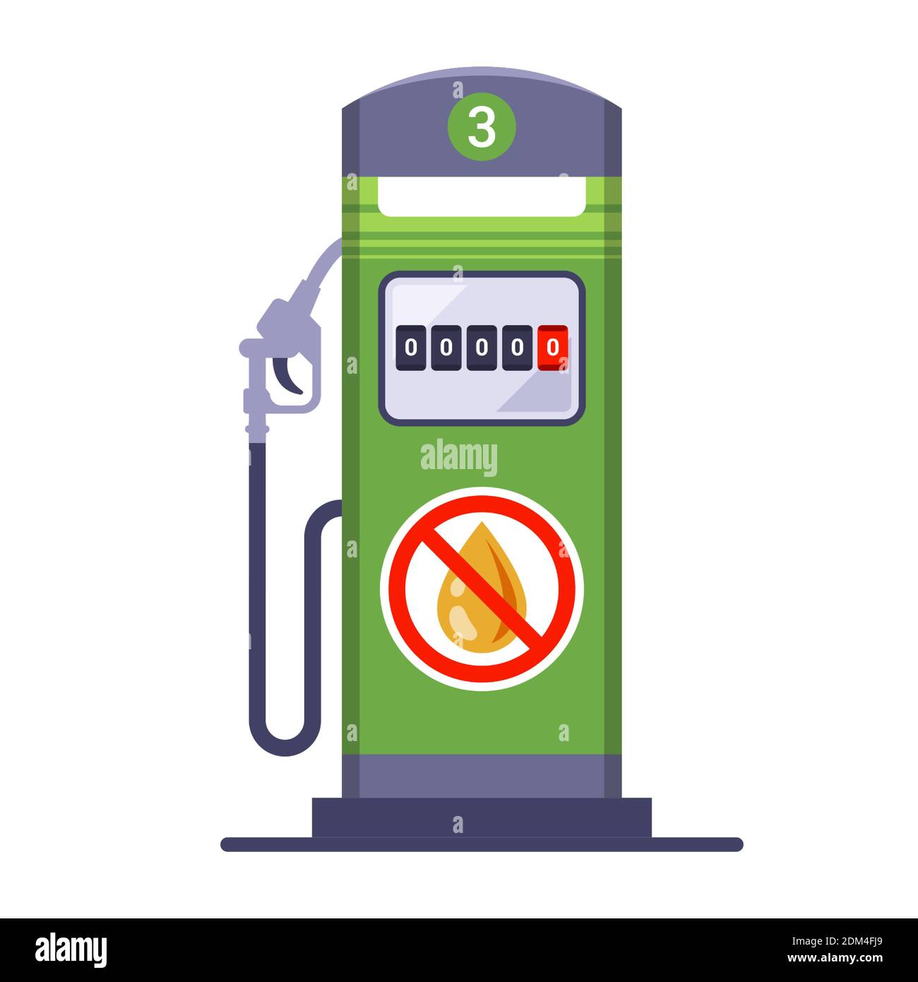 benzina esaurita in una stazione di servizio. mancanza di carburante. immagine vettoriale piatta isolata su sfondo bianco. Illustrazione Vettoriale