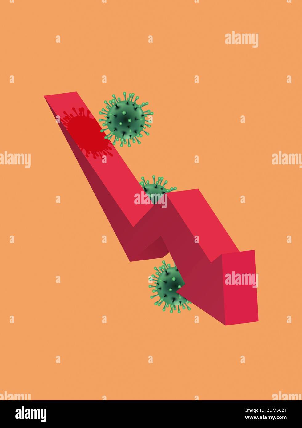 statistiche del coronavirus. Mostra il declino. Statistiche del coronavirus. Mostrare il declino. Foto Stock
