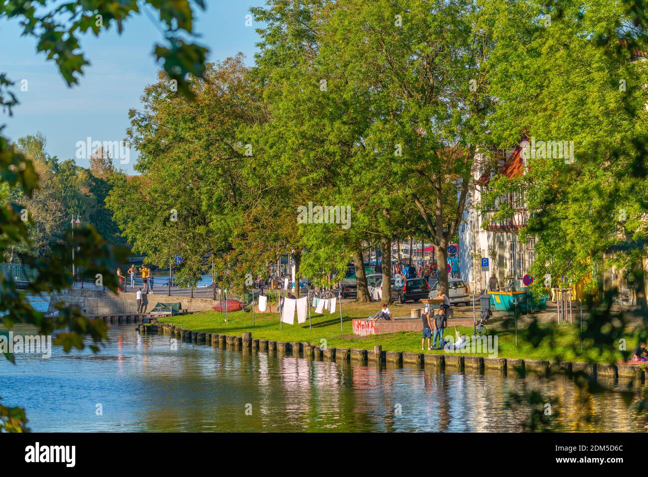 An der Obertrave, una strada popolare lungo il fiume trave, Città anseatica di Lübeck, Patrimonio dell'Umanità dell'UNESCO, Schleswig-Holstein, Germania del Nord, Europa Foto Stock