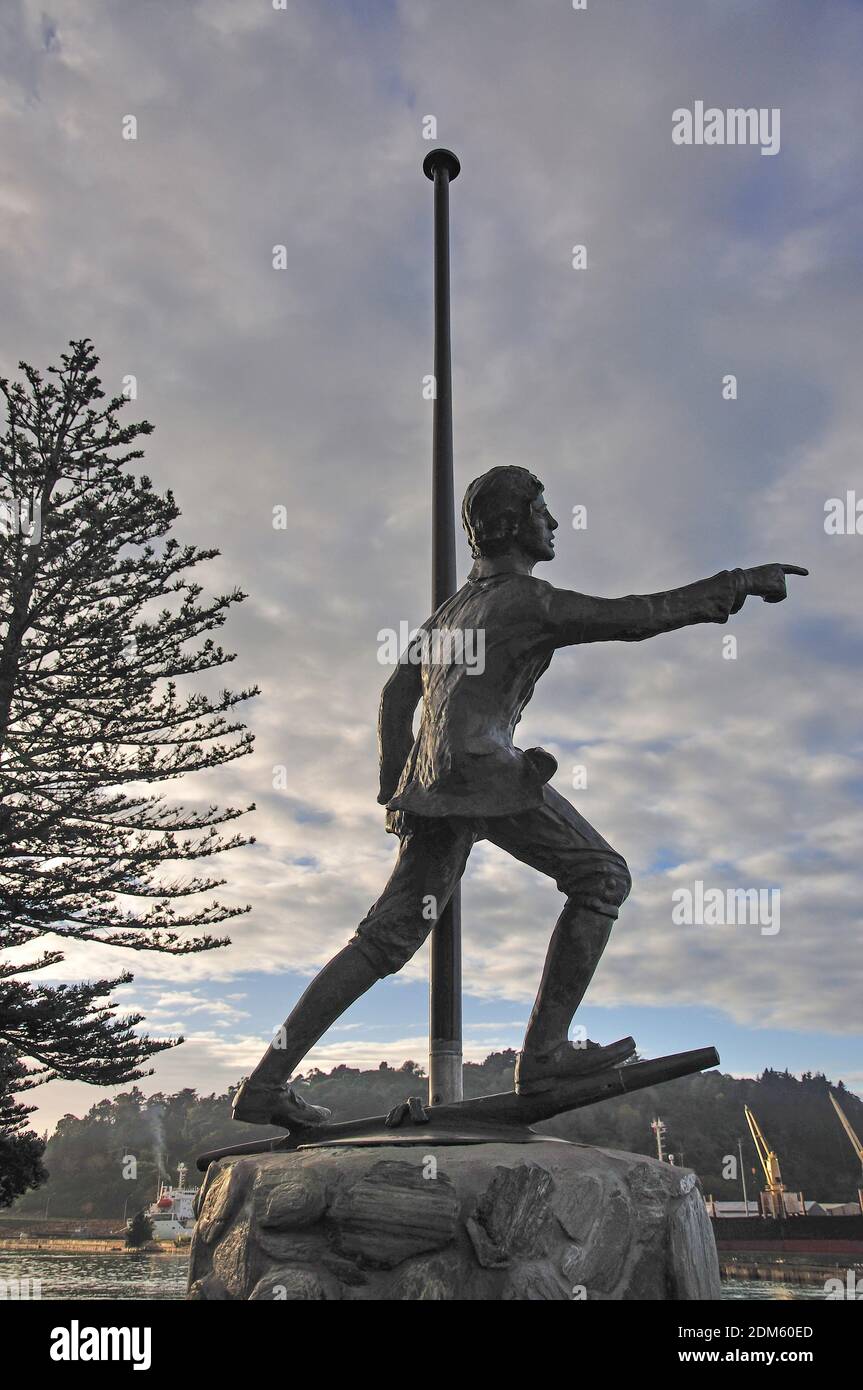 Nicholas giovani (giovani Nick) Statua sul lungomare, Gisborne, Gisborne Regione, Isola del nord, Nuova Zelanda Foto Stock