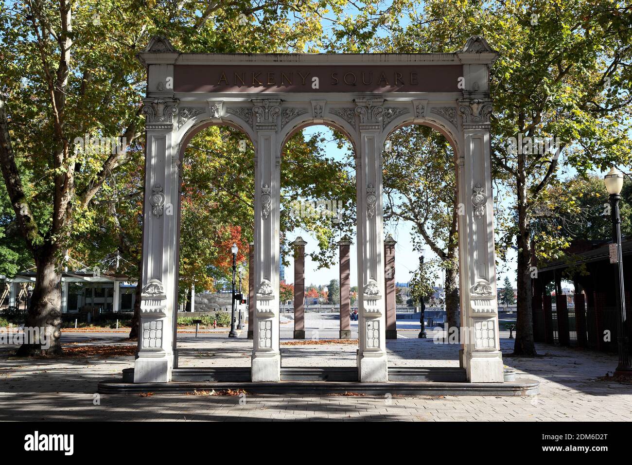 Portland, Oregon: Ankeny Square nel centro di Portland Foto Stock