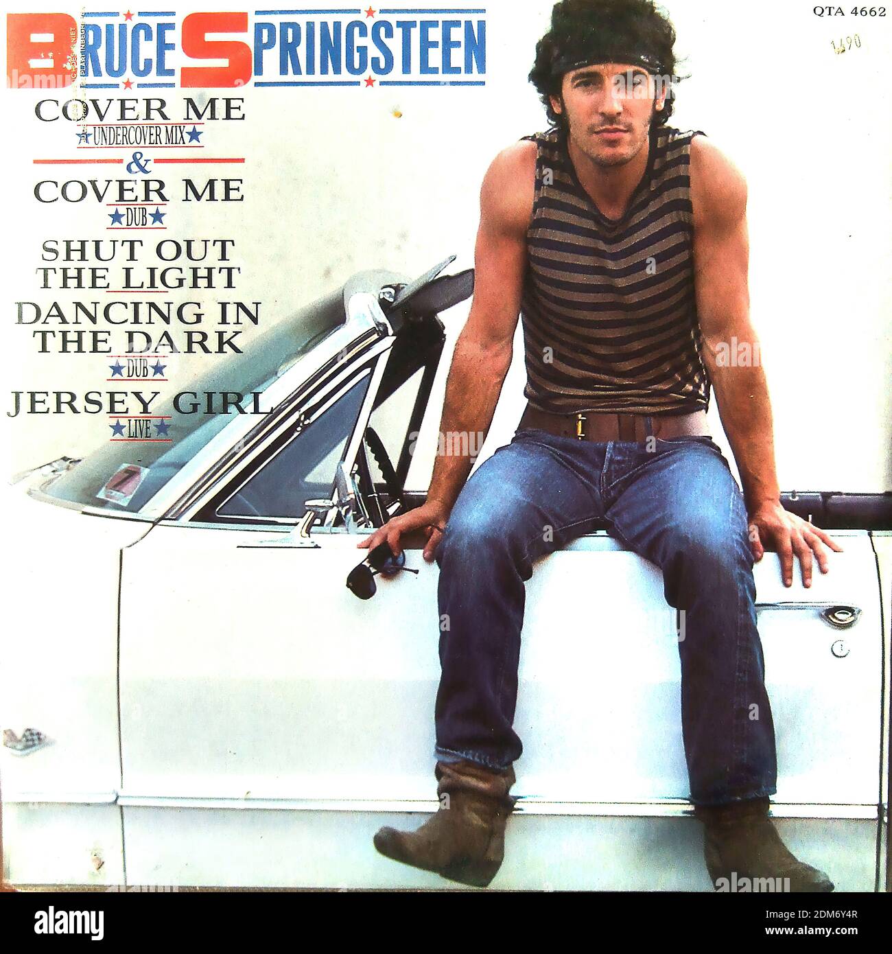 Bruce Springsteen - Cover Me, Shut out the Light, Dancing in the Dark, Jersey Girl, Maxi-Single 12 pollici 45 giri/min - copertina dell'album in vinile d'epoca Foto Stock Bruce Springsteen - Cover Me, Shut out the Light, Dancing in the Dark, Jersey Girl, Maxi-Single 12 pollici 45 giri/min - copertina dell'album in vinile d'epoca Foto Stock