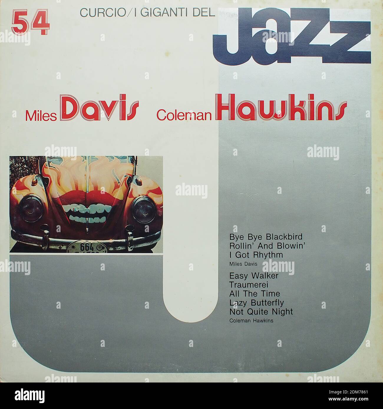 Miles Davis & Coleman Hawkins - Curcio  i Giganti del Jazz 54 - copertina dell'album in vinile d'epoca Foto Stock