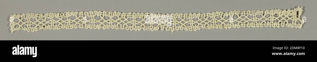 Fasce, Medio: lino tecnica: Pizzo a bobina, treccia continua, XVIII-XIX secolo, pizzo, bande Foto Stock