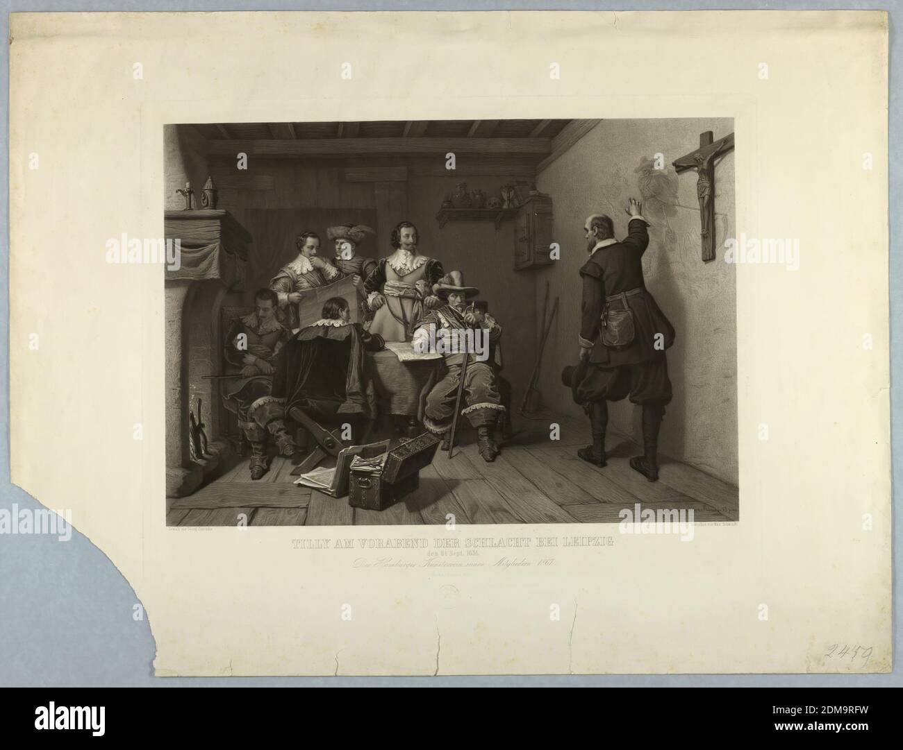 Tilly's Vigil, Max Schwindt, incisione in acciaio su carta, Europa, Stampa Foto Stock