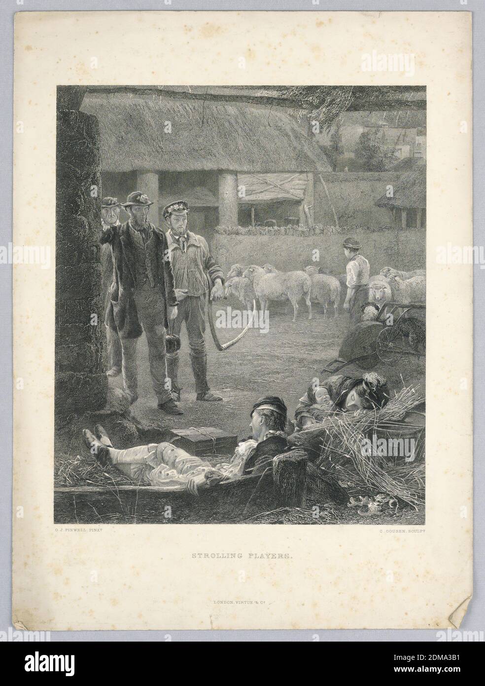 Calciatori, Charles Cousen, 1813 - 1889, incisione in acciaio su carta, Europa, 1813-1889, Stampa Foto Stock
