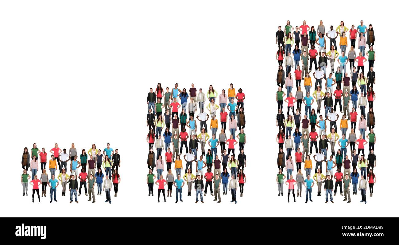 Menschen Gruppe Leute Erfolg Wirtschaft Wachstum Diagramma Gewinn Business Konzept wachsen Foto Stock