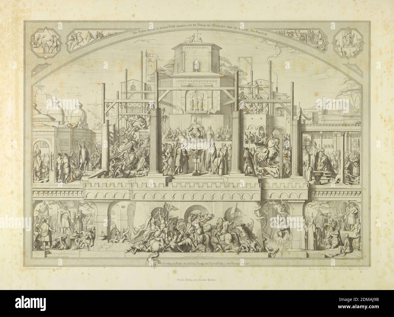 Episodi nella storia tedesca dal 507 al 806, Julius Caesar Thaeter, tedesco, 1804 - 1870, incisione in acciaio su carta, Europa, Stampa Foto Stock