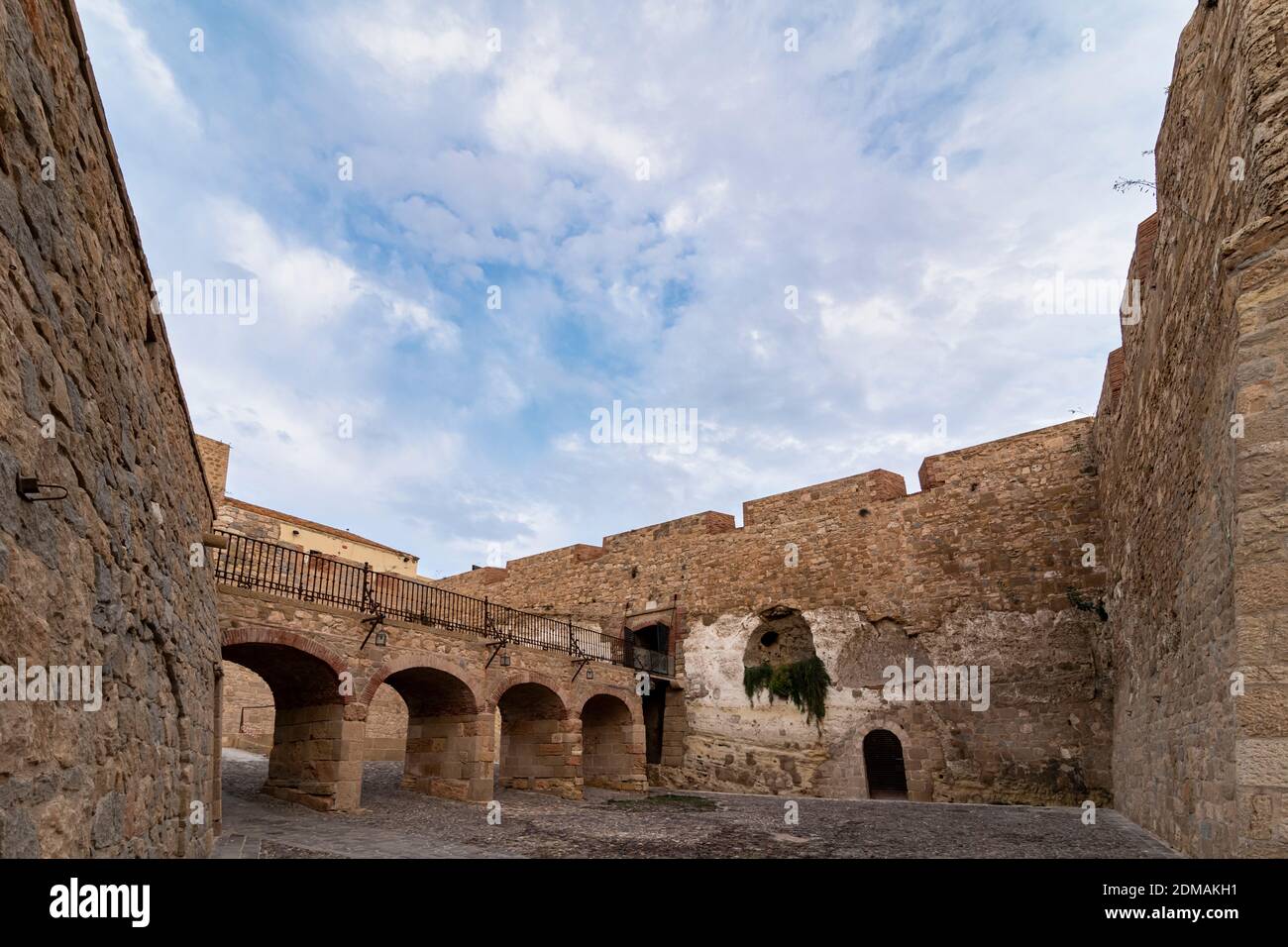 La vecchia Melilla è una città murata, che nei secoli passati serviva come rifugio per i suoi abitanti in dispute territoriali. Foto Stock