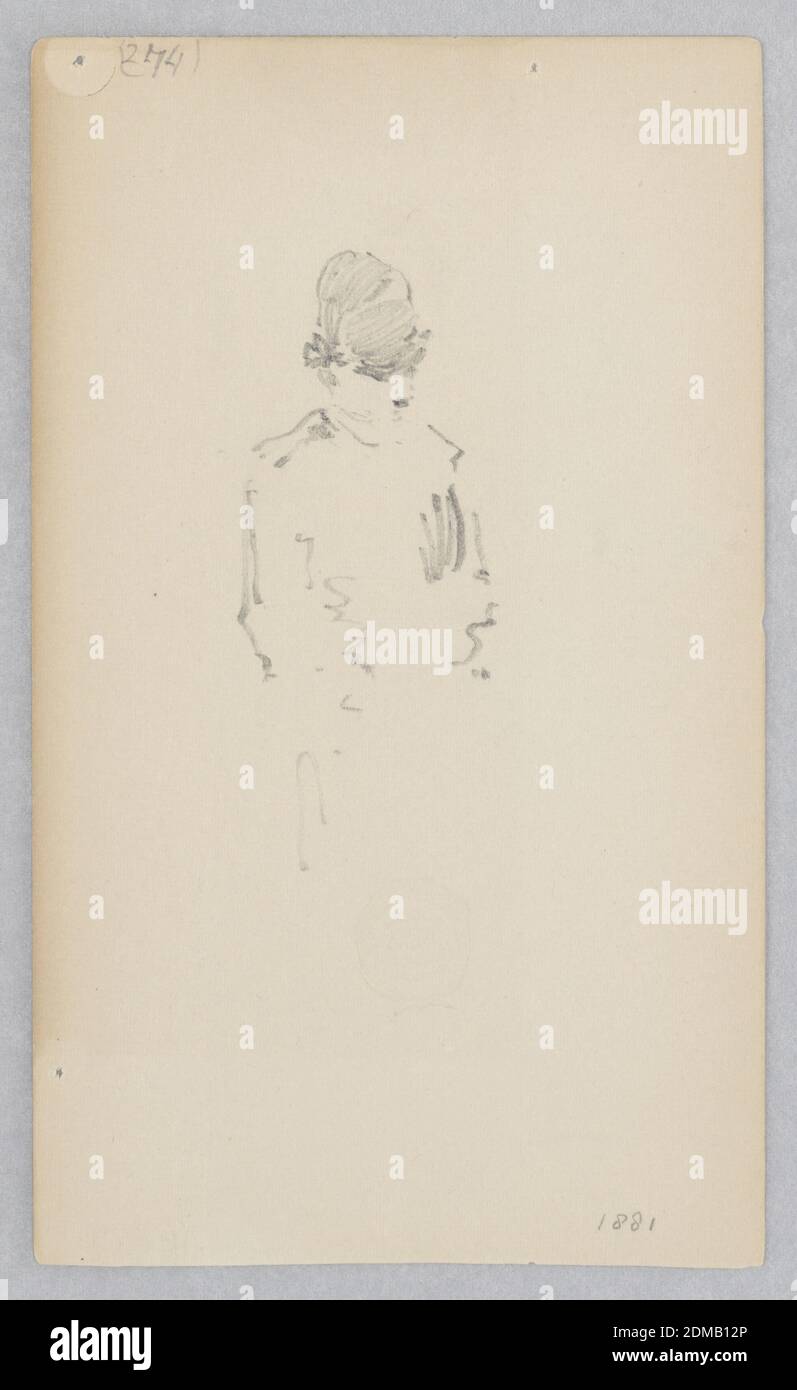 Uomo, Robert Frederick Blum, americano, 1857–1903, grafite su carta wove, USA, 1881, figure, disegno Foto Stock