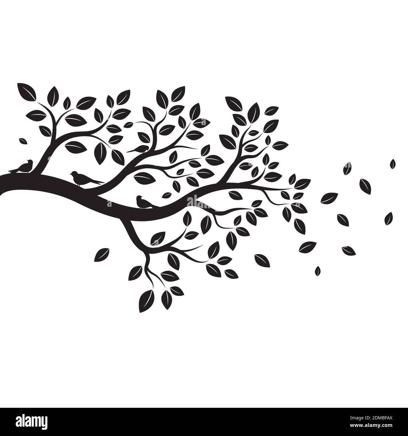 modello di disegno di estrazione vettoriale di ramo ad albero Illustrazione Vettoriale