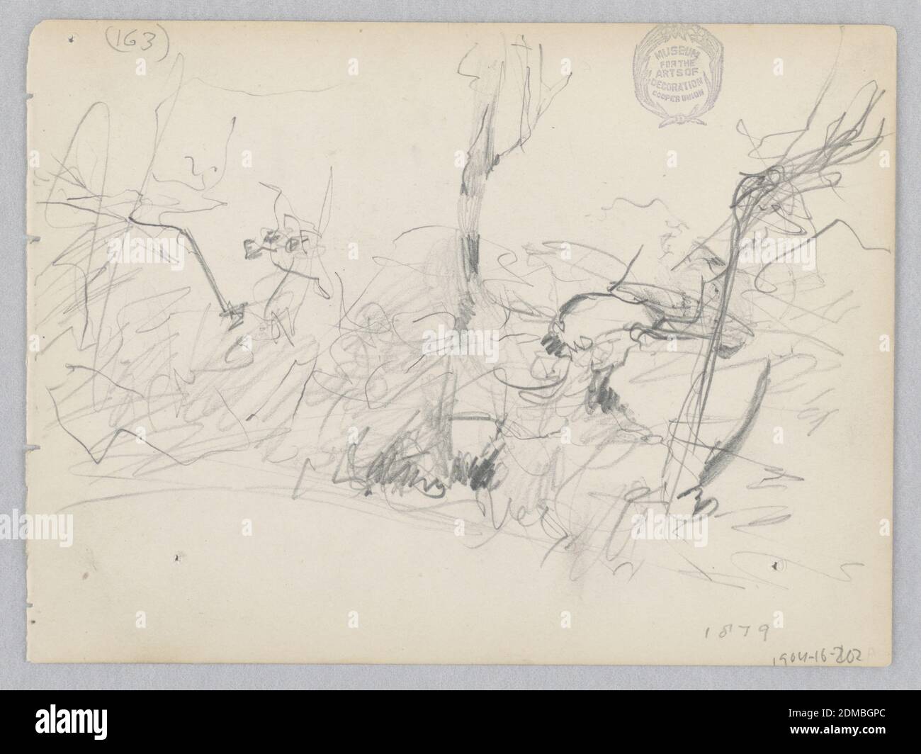 Paesaggio, Robert Frederick Blum, americano, 1857–1903, grafite su carta in wove, schizzo del paesaggio., USA, 1879, paesaggi, disegno Foto Stock