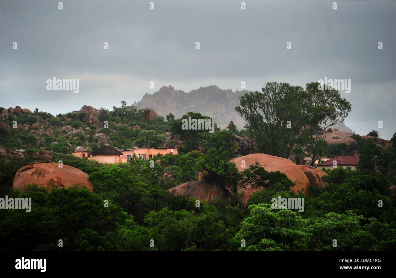 Gli agricoltori di sussistenza nelle zone rurali del Sudafrica, come il Limpopo, lavorano la terra durante la stagione delle piogge per nutrire le loro famiglie. Foto Stock