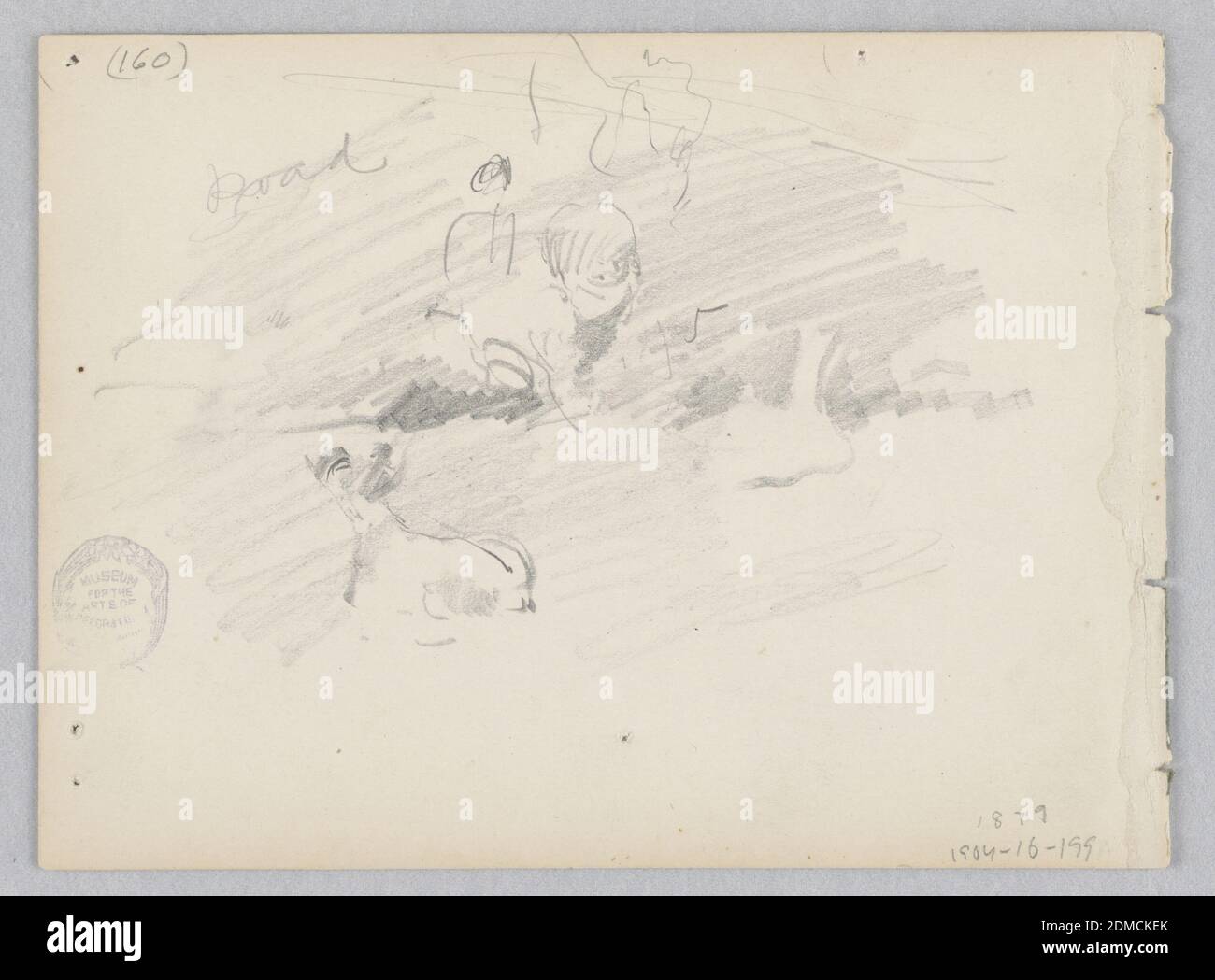 Paesaggio, Robert Frederick Blum, americano, 1857–1903, grafite su carta in wove, schizzo di un paesaggio., USA, 1879, paesaggi, disegno Foto Stock