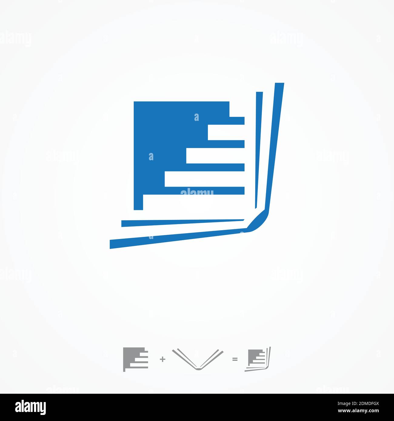 Vettore creativo di logo Open Book con scale sullo sfondo bianco. Concept design dei libri creativi. Illustrazione vettoriale EPS.8 EPS.10 Illustrazione Vettoriale