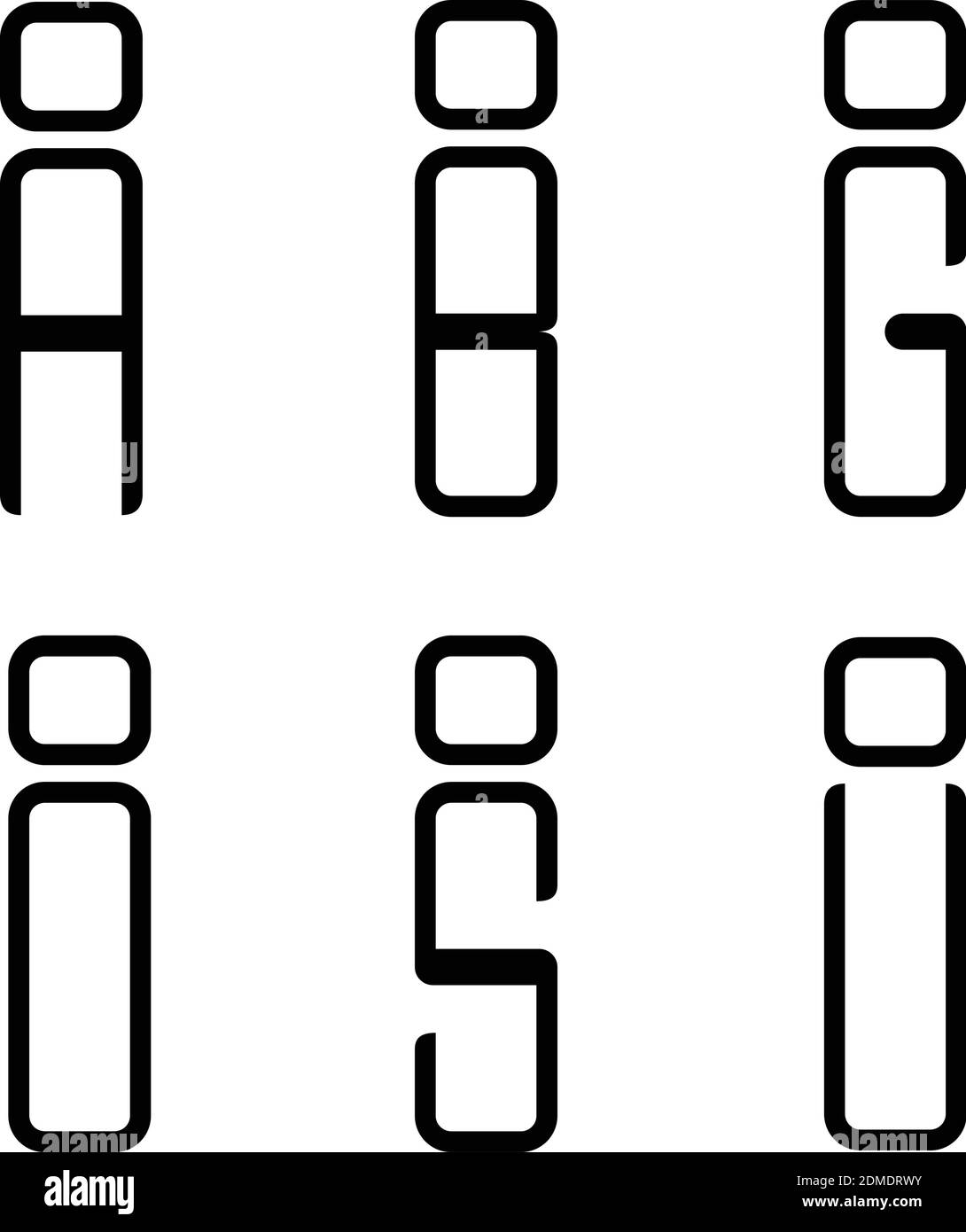Migliore lettera creativa i con alcune variazioni nella forma della lettera i. Lettera i linea forma con colore nero . Illustrazione vettoriale EPS.8 EPS.10 Illustrazione Vettoriale