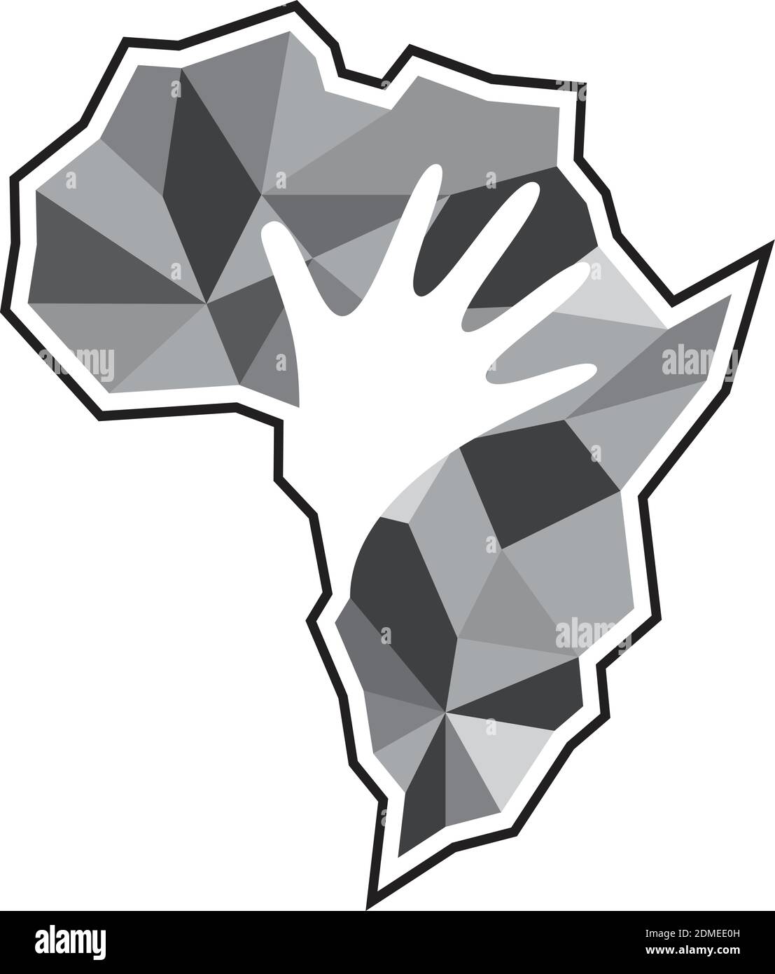 Icona della mappa africana creativa. Illustrazione astratta dell'icona del vettore di mappa africano per il web. Mappa geometrica africana. Mappa manuale. Illustrazione vettoriale EPS.8 EPS.10 Illustrazione Vettoriale