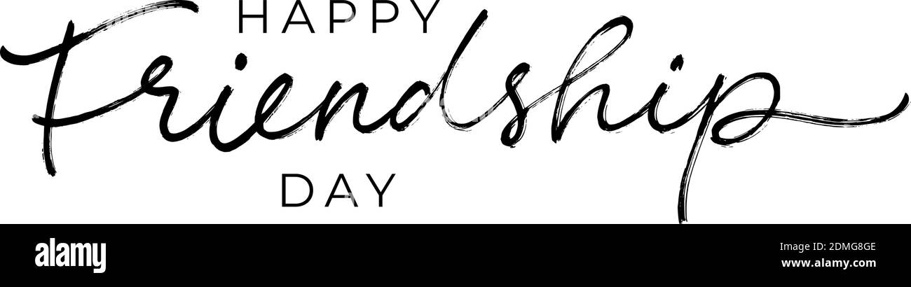 Happy Friendship giorno disegnata a mano scritta vettoriale. Illustrazione Vettoriale