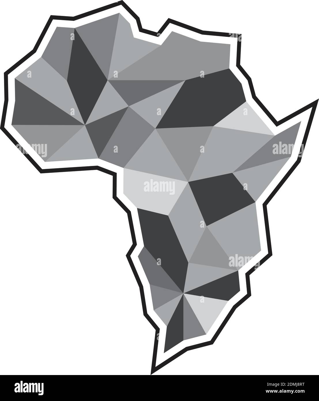 Icona della mappa africana creativa. Illustrazione astratta dell'icona del vettore di mappa africano per il web. Mappa geometrica africana. Illustrazione vettoriale EPS.8 EPS.10 Illustrazione Vettoriale