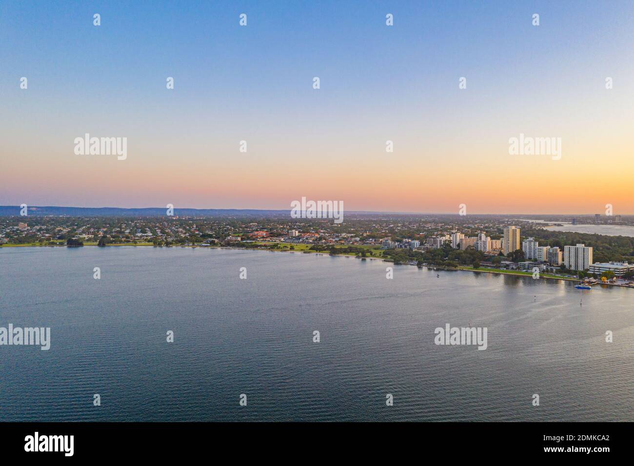 Vista al tramonto di South Perth, Australia Foto Stock