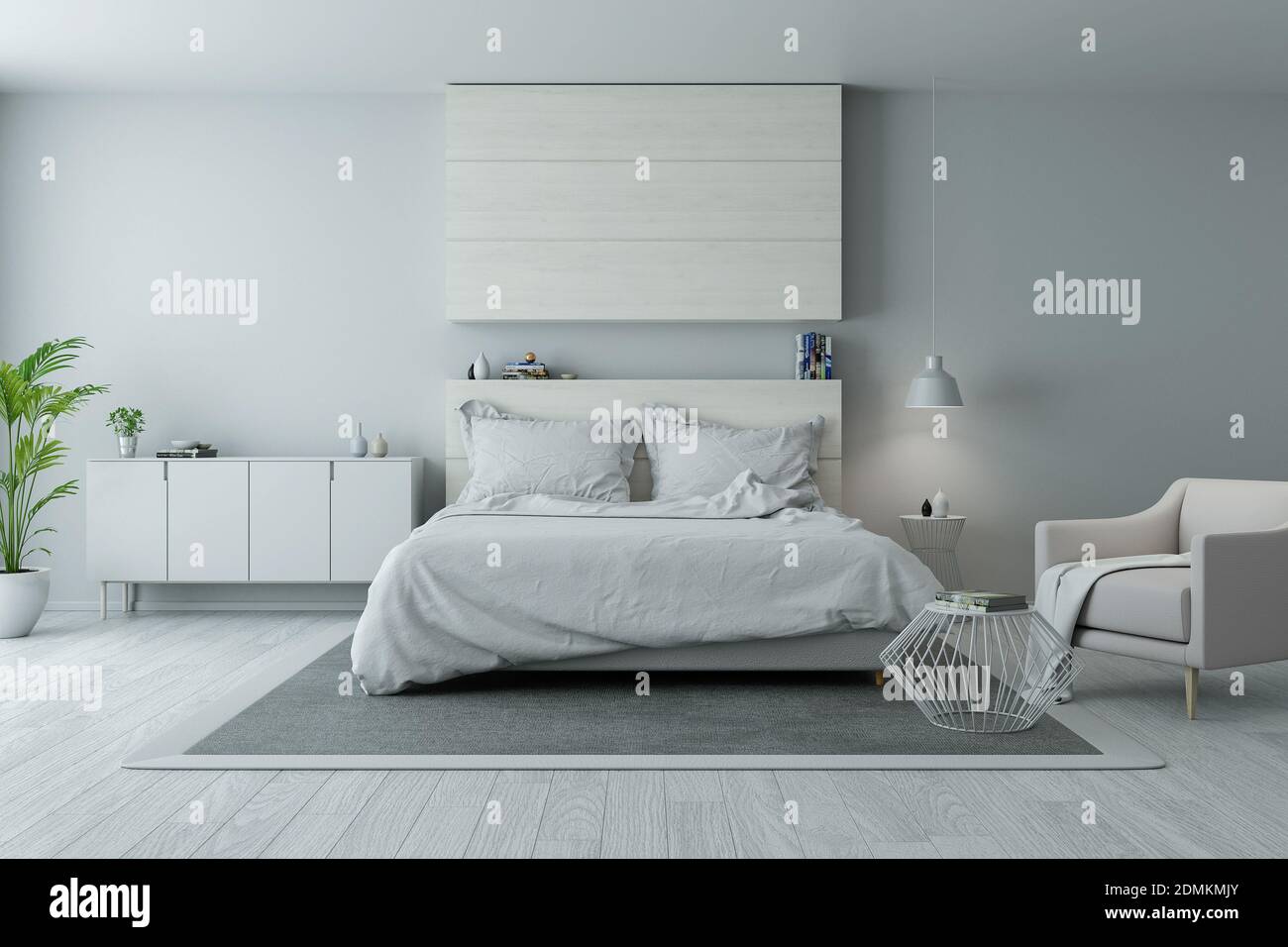 Camere moderne e minimaliste, accoglienti camere bianche e grigie Foto  stock - Alamy