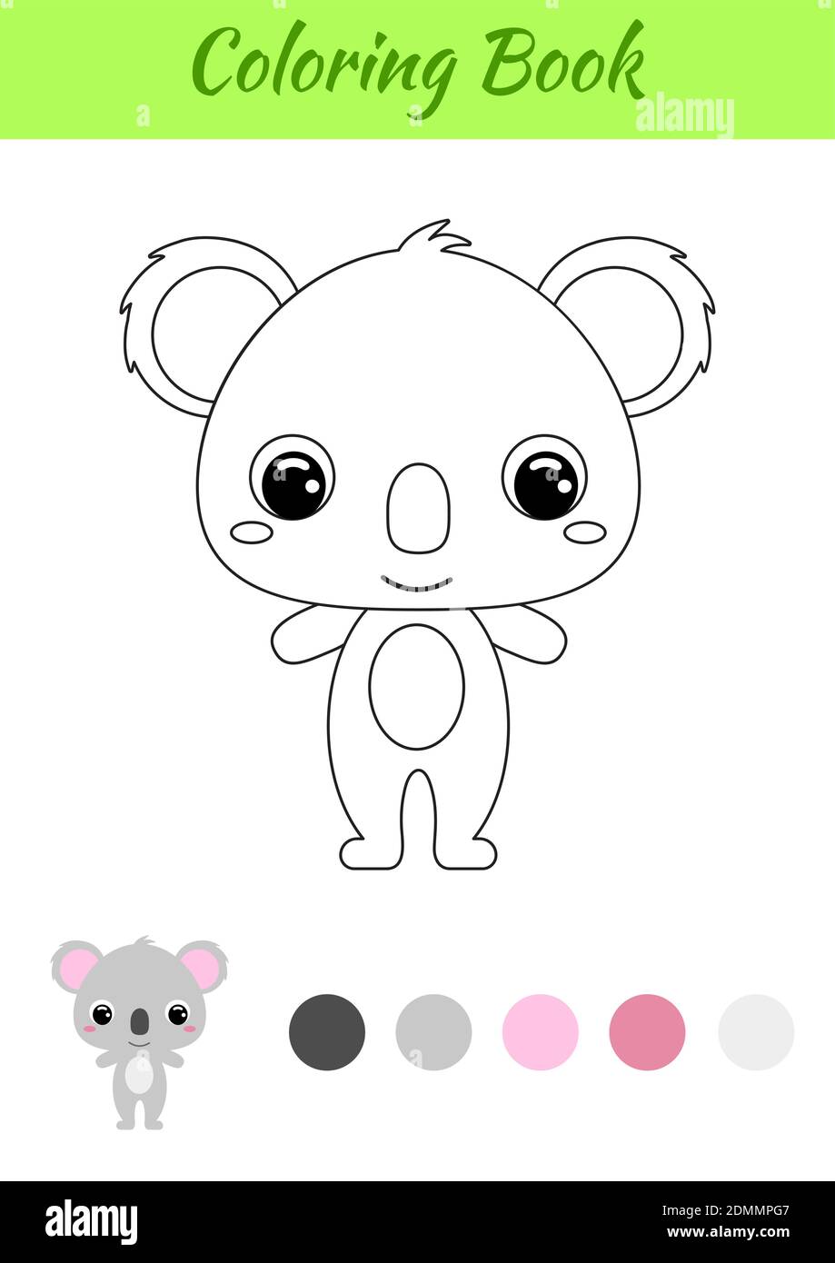 Libro da colorare piccolo koala bambino. Pagina da colorare per
