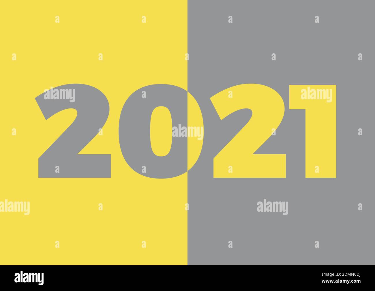 2021, colore Pantone grigio brillante e definitivo dell'anno Illustrazione Vettoriale