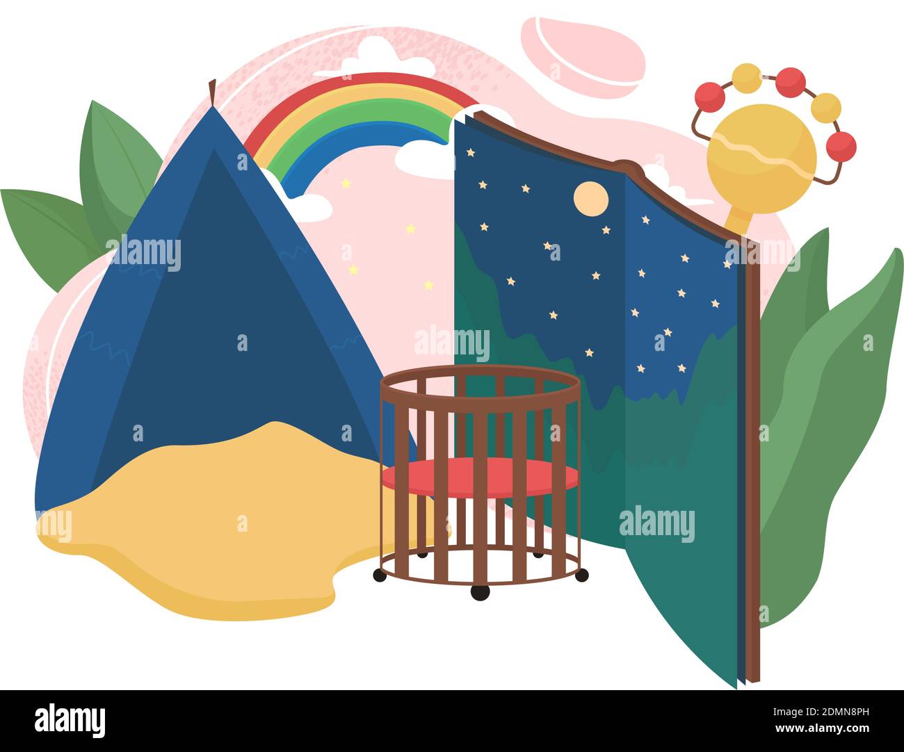 Illustrazione vettoriale del concetto piatto del babysitter Illustrazione Vettoriale
