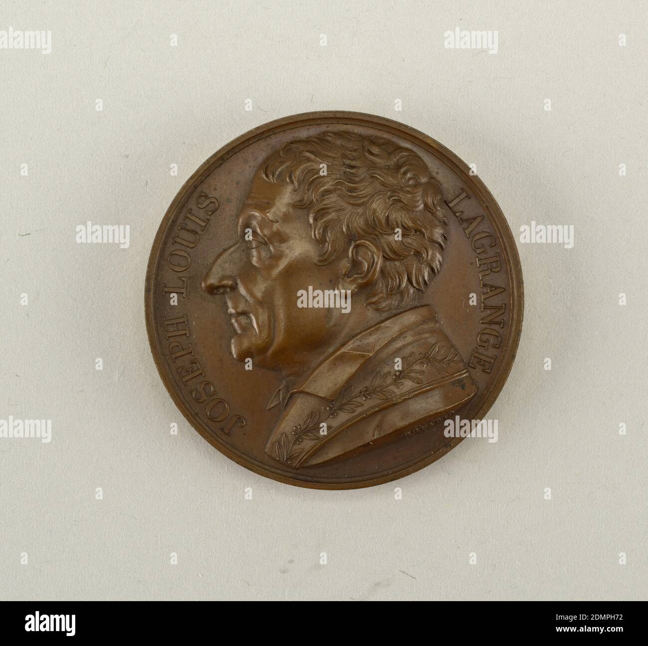 Galerie métallique des grands hommes français (grandi uomini di Francia), bronzo fuso, busto di Joseph-Louis Lagrange (1736 – 1813)., Francia, 1818, metallurgia, Arti decorative, Medaglia, Medaglia Foto Stock