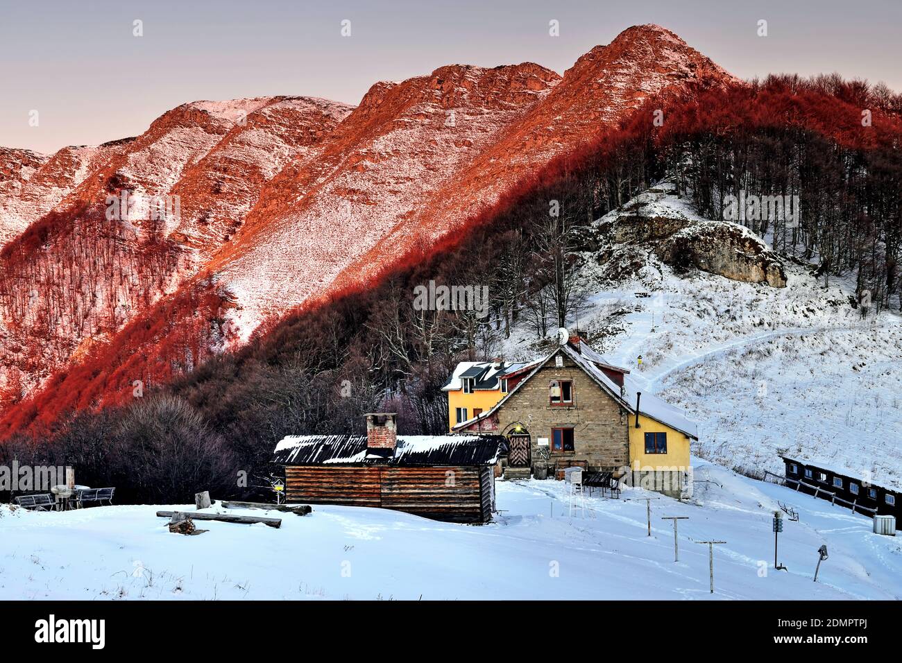 Capanna 'Masalat', Parco Nazionale dei Balcani centrali, Bulgaria Foto Stock