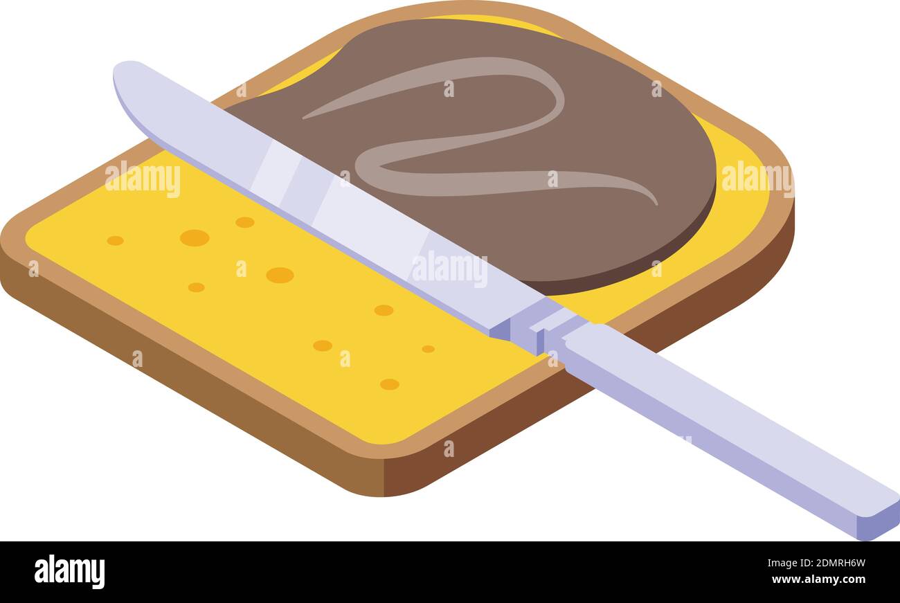 Icona del coltello di pasta di cioccolato. Isometrica dell'icona vettore di coltello di pasta di cioccolato per il web design isolato su sfondo bianco Illustrazione Vettoriale