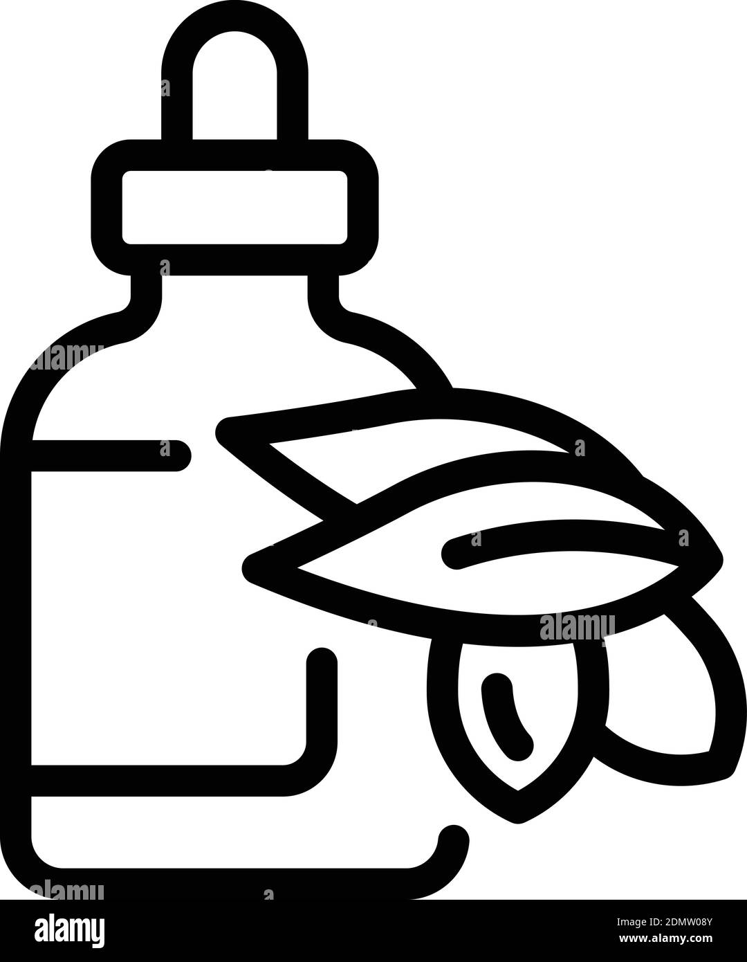 Icona dell'olio di jojoba della pelle. Contorno pelle jojoba olio vettore icona per web design isolato su sfondo bianco Illustrazione Vettoriale