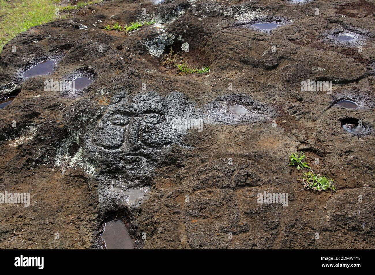Le immagini del dio creatore fanno, Isola di Pasqua, Cile, Sud America Foto Stock