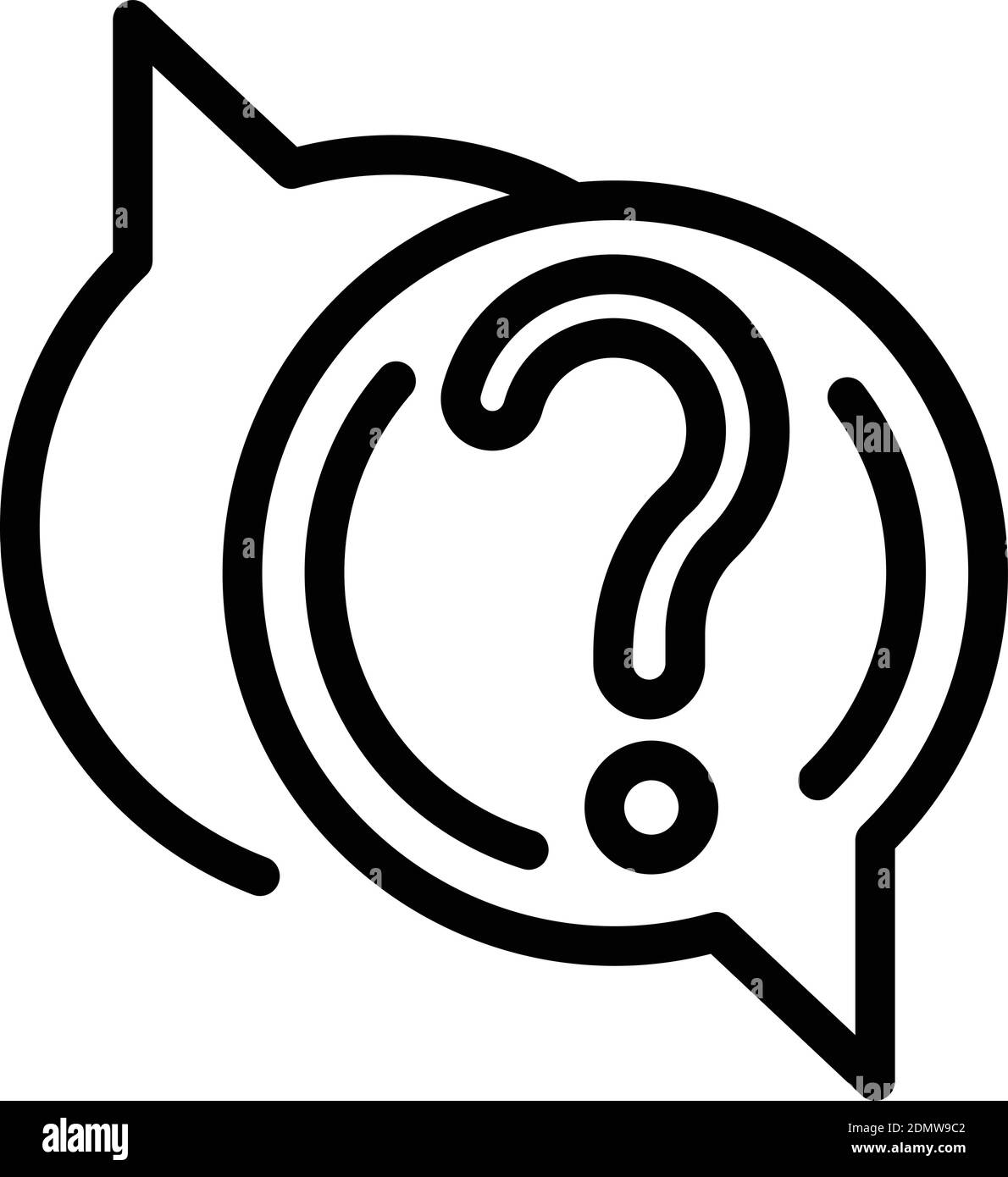 Risoluzione dei problemi di chat. Delineare la risoluzione dei problemi di chat icona vettoriale per il web design isolato su sfondo bianco Illustrazione Vettoriale